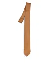 Fendi Polka Dot Jacquard Silk Tie In Brown