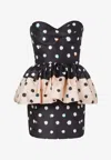 Fendi Women Black Printed Taffeta Bustier Minidress In Black