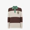 Fendi Striped Cotton Polo Shirt In Multi