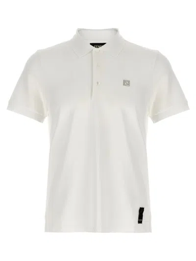 FENDI FENDI FF METALLIC LOGO POLO SHIRT