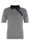 Fendi Polo In Misto Viscosa Stretch Ricamata  Uomo In Black