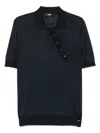 Fendi Asymmetric Polo Shirt In Black