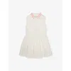 Fendi White Polo Collar Logo Cotton-blend Terry Mini Dress 4 - 12+ In White