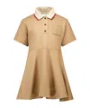 Fendi Polo Collar Short-sleeved Dress In Neutral