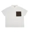 Fendi Kids Polo Shirt In Gesso