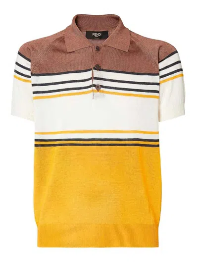 Fendi Polo Maxi Stripes In Yellow
