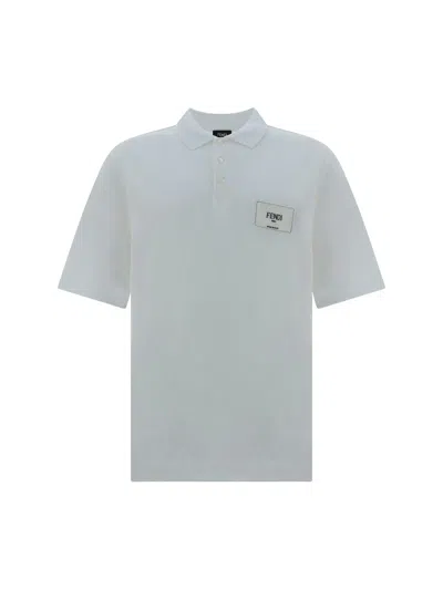Fendi Polo Shirt In Bianco Ottico