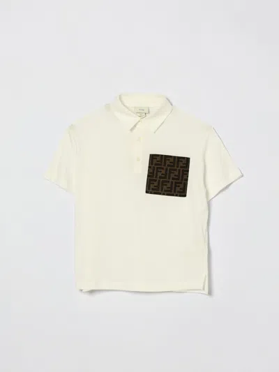 Fendi Polo Shirt Kids  In White