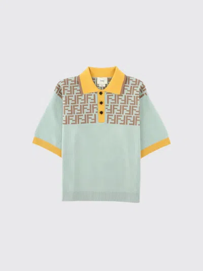 Fendi Polo Shirt Kids In Green