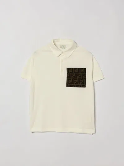 Fendi Polo Shirt Kids In Neutral