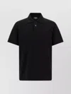 Fendi Polo Shirt Ribbed Short Sleeves In Black