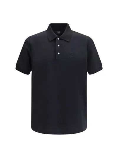 Fendi Polo Shirts In Black