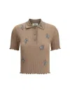 Fendi Women Floral Embroidery Polo Shirt