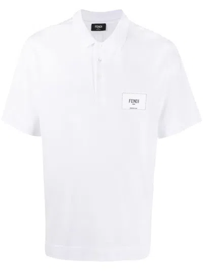 Fendi Logo刺绣polo衫 In White