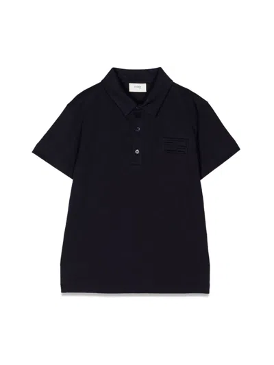 Fendi Polo With Logo In Blue