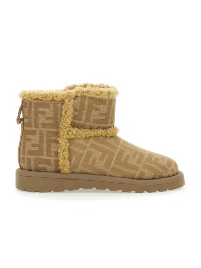 Fendi Polyamide Boots In Brown