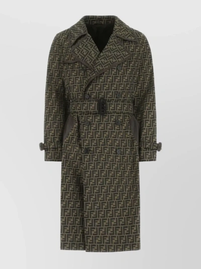 FENDI POLYESTER BLEND TRENCH COAT WITH BACK SLIT