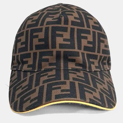 Pre-owned Fendi Polyester Brown/black Cap