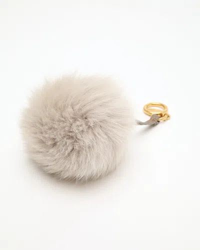Fendi Pom-pom Fur Charm In White