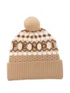 Fendi Pompom Nordic Beanie In Brown