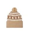 Fendi Pompom Nordic Beanie In Brown