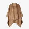 Fendi Women Wool And Cashmere Poncho With Jacquard Manufacturing