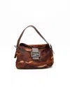 Fendi Pony Shoulder Bag In Brown
