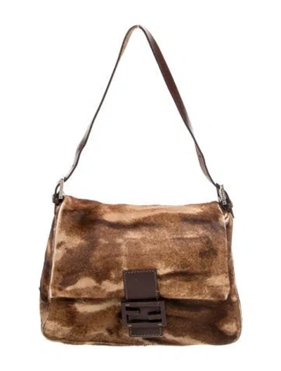 Pre-owned Fendi Ponyhair Mama In Brown