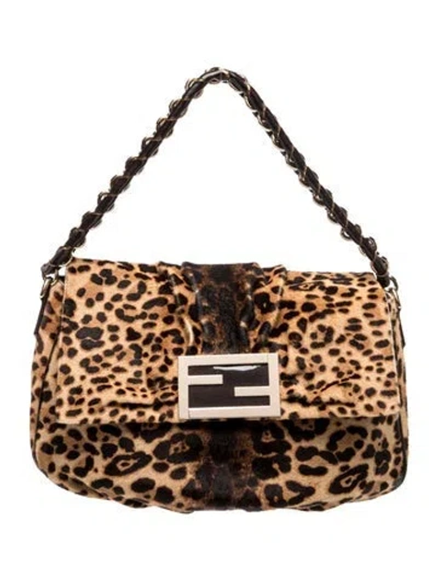 Pre-owned Fendi Ponyhair Mama In Brown