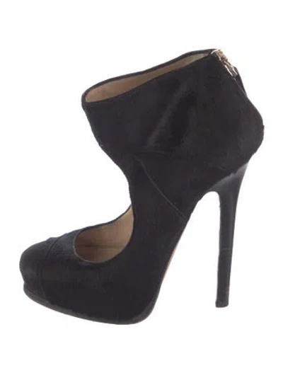 Pre-owned Fendi Ponyhair Pumps In Black