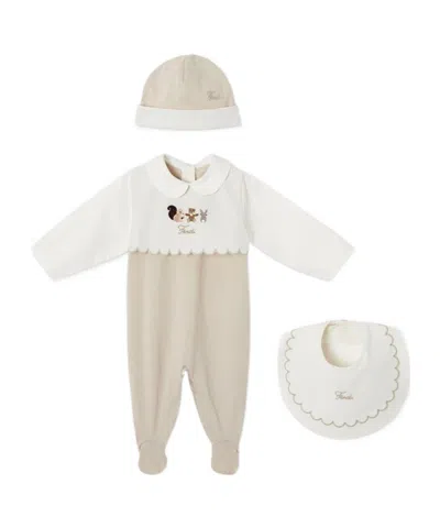 Fendi Poplin And Jersey Baby Set In Multi