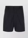 Fendi Elasticated-waist Side-slit Shorts In Black