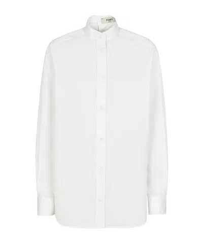Fendi Poplin Cotton Shirt In White