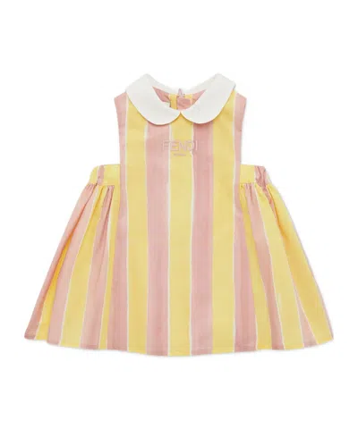 Fendi Babies' Poplin Dress In Nude