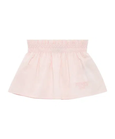 Fendi Poplin Logo Skirt In Pink