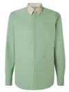 Fendi Contrast-collar Logo-embroidered Shirt