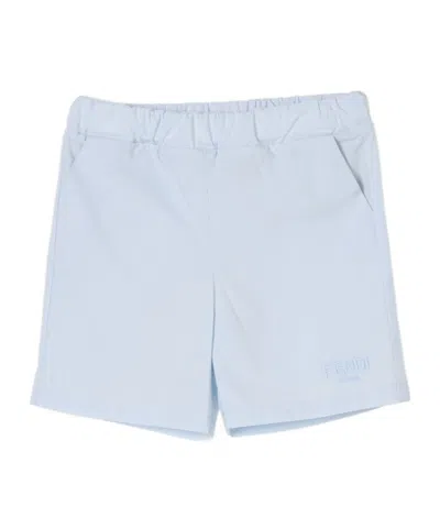 Fendi Poplin Shorts In Blue