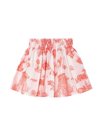 Fendi Babies' Poplin Skirt In Red