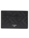 Fendi Men Porta Carte Di Credito Slim Shadow In Black