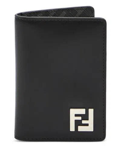 FENDI FF SQUARED LEATHER BI-FOLD CARD HOLDER