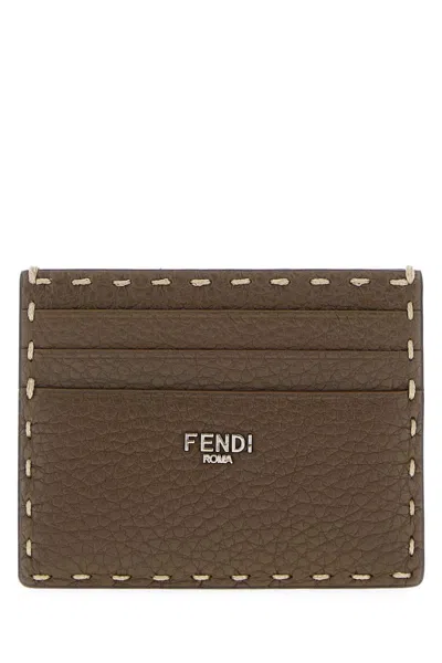 Fendi Portacarte Selleria In Brown