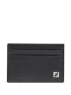 Fendi Squared Ff Logo Compact Card Holder In Black