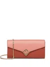 Fendi Ff Diamonds Continental Wallet On Chain Accessories In Brown