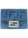 Fendi Monogram Jacquard Folded Wallet In Blue