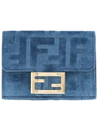Fendi Portafoglio Micro Trifold Baguette In Brown