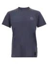 Fendi Cotton T-shirt With Ff Detail In Blue
