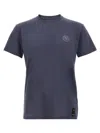 Fendi Cotton T-shirt With Ff Detail In Blue