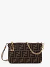 Fendi Shoulder Bags With Chain Strap And Gold-tone Hardware In Black