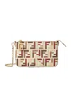 Fendi Pouch With Chain In Multicolor Ff Fabric In Multi