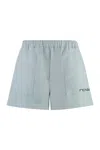 Fendi Powder Blue Polyester Shorts In Gray